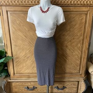 Vince Camuto black strip stretchy pencil skirt